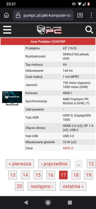 PatusMichalPol - Jest taki monitor no i jest telewizor jakis tam lg oled co byscie wy...