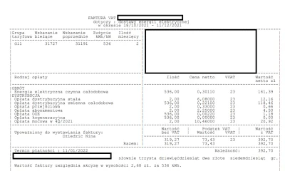 coleslaw7 - @gaz50: Proszę bardzo mój rachunek z ostatniego okresu na kwotę 392,70 zł...
