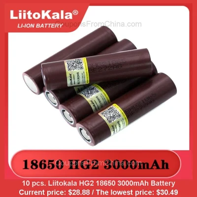 n____S - 10 pcs. Liitokala HG2 18650 3000mAh Battery
Cena: $28.88 (najniższa w histo...