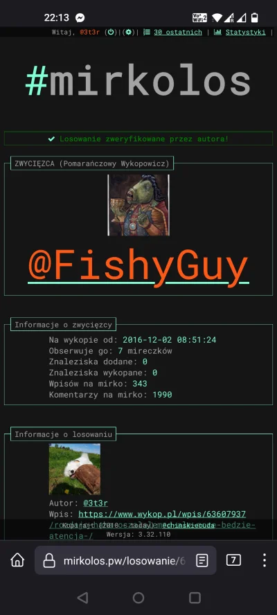 3t3r - @FishyGuy
Napisz mi pw na insta, weryfikacja lajka :P