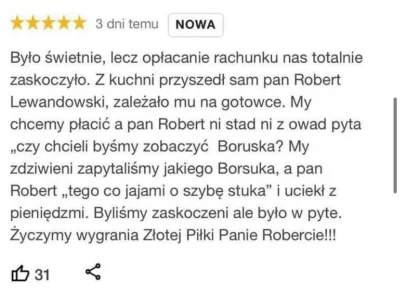 anoysath - Taka opinia o restauracji Roberta Lewandowskiego na warszawskiej Woli

#...