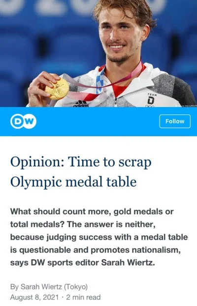 Roger_Casement - Tabela medalowa podczas zawodów sportowych promuje nacjonalizm, a st...