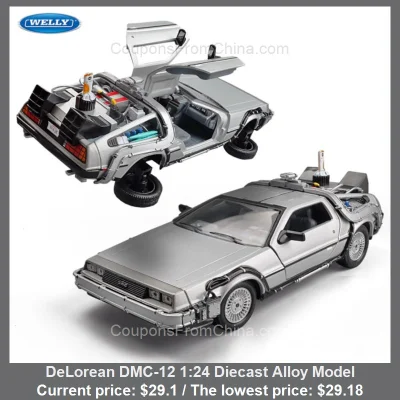 n____S - DeLorean DMC-12 1:24 Diecast Alloy Model
Cena: $29.10 (najniższa w historii...