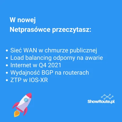 Showroute_pl - #netprasowka #siecikomputerowe #aws #cloud #ios 

Jak co poniedziałe...