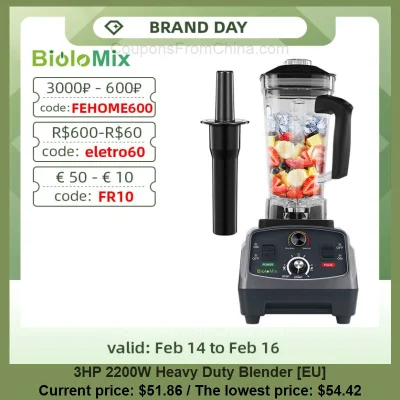 n____S - 3HP 2200W Heavy Duty Blender [EU]
Cena: $51.86 (najniższa w historii: $54.4...