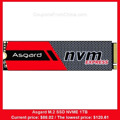 n____S - Asgard M.2 SSD NVME 1TB
Cena: $88.02 (najniższa w historii: $120.61)
Koszt...