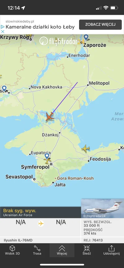 atm-Pa - Ukraiński samolot transportowy przekroczył granice Krymu. 
#ukraina #wojna ...