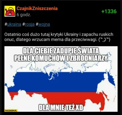 Volki - Neuropisowski ruski troll dodaje obrazek konturu Rosji z Krymem, utwierdzając...
