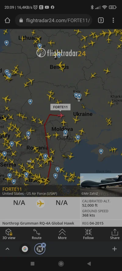 m.....r - Dron z Sycylii doleciał nad Ukrainę, cały czas lata jakiś Jake 12 US Air Fo...