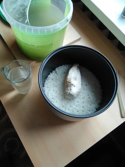 anonymous_derp - Dzisiejsze śniadanie: Ryż jaśminowy, gotowany filet kurczęcy, kiszon...