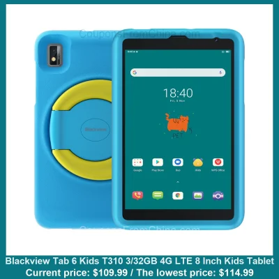 n____S - Blackview Tab 6 Kids T310 3/32GB 4G LTE 8 Inch Kids Tablet
Cena: $109.99 (n...