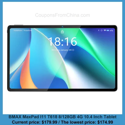 n____S - BMAX MaxPad I11 T618 8/128GB 4G 10.4 Inch Tablet
Cena: $179.99 (najniższa w...