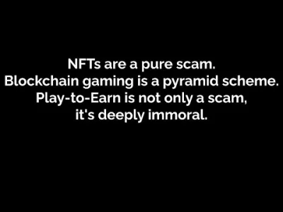 z.....a - Gamedev mocno masakruje wykorzystywanie NFT w grach oraz play-to-earn

#k...