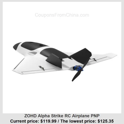 n____S - ZOHD Alpha Strike RC Airplane PNP
Cena: $119.99 (najniższa w historii: $125...