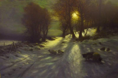 Hoverion - Joseph Farquharson 1846-1935
The day was sloping towards his western bowe...