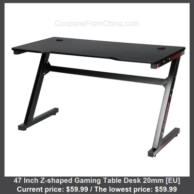 n____S - 47 Inch Z-shaped Gaming Table Desk 20mm [EU]
Cena: $59.99 (najniższa w hist...