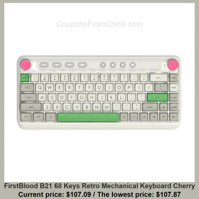 n____S - FirstBlood B21 68 Keys Retro Mechanical Keyboard Cherry
Cena: $107.09 (najn...