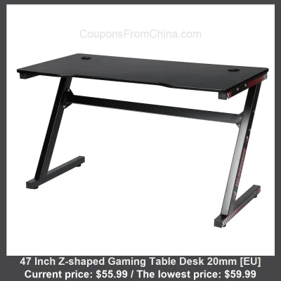 n____S - 47 Inch Z-shaped Gaming Table Desk 20mm [EU]
Cena: $55.99 (najniższa w hist...