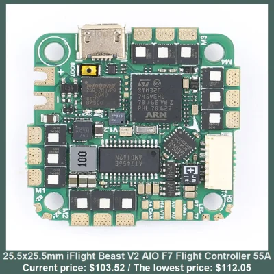 n____S - 25.5x25.5mm iFlight Beast V2 AIO F7 Flight Controller 55A
Cena: $103.52 (na...