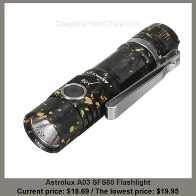 n____S - Astrolux A03 SFS80 Flashlight
Cena: $18.69 (najniższa w historii: $19.95)
...