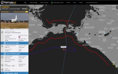 L.....t - Naniosłem trasę samolotu zwiadowczego USAF Boeing RC-135V Rivet Joint na ma...