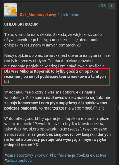 saakaszi - Usprawiedliwiaj chłopski rozum i farmazony które wygaduje Korwin, posługuj...