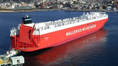 nowyjesttu - MV Tønsberg- największy na świecie statek typu ro-ro (do przewozu pojazd...