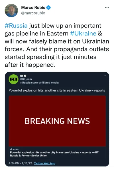 EntropyVirus - #Rosja właśnie wysadziła ważny gazociąg we wschodniej #Ukrainie i tera...