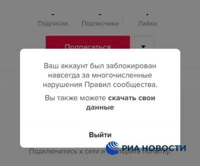 Blotny - Tiktok rosyjskiej agencji informacyjnej RIA Novosti został zbanowany na stał...