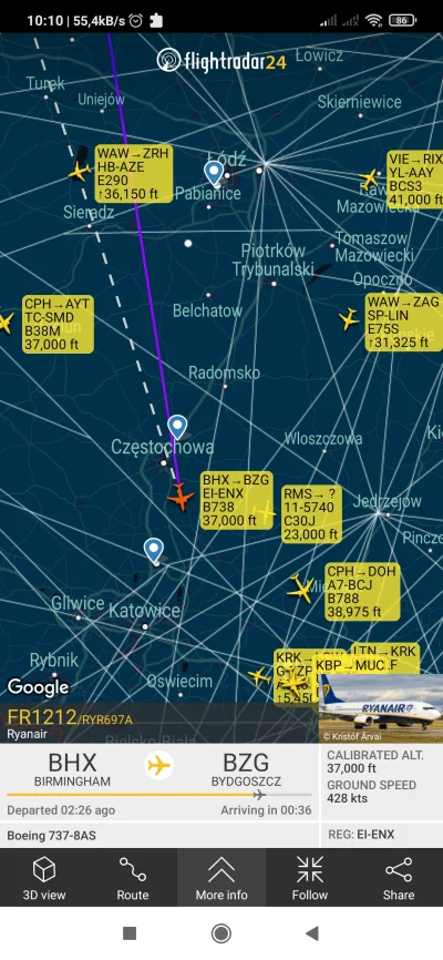 a.....t - #samoloty #lotnictwo #flightradar24 #fr24 
Przekierowany do Budapesztu (⌐ ͡...