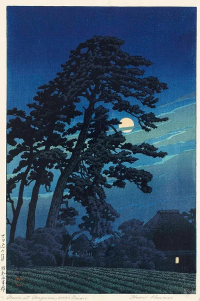Lifelike - Moon at Magome; Kawase Hasui
drzeworyt, 1930 r., 40,0 x 26,5 cm
#artevar...