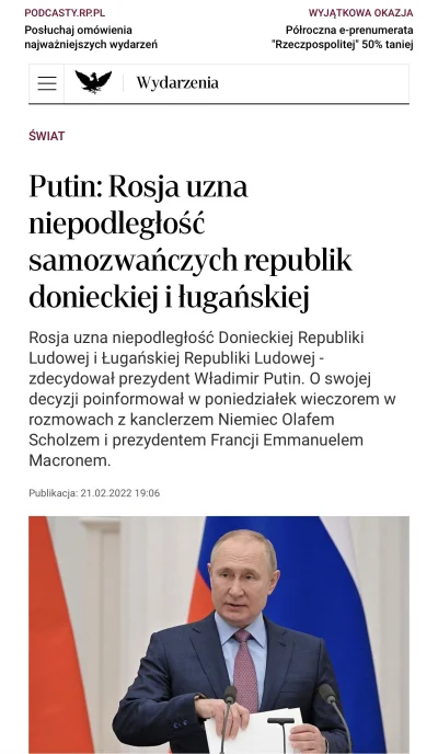 Polska5Ever - https://www.rp.pl/swiat/art35727201-putin-rosja-uzna-niepodleglosc-samo...
