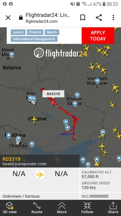 jaszczu - Ktoś ma pomysł co to może być za jeden?
#ukraina #flightradar24
