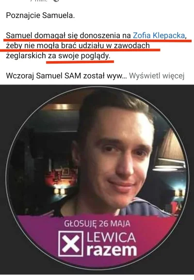 mrjetro - > Nie wolno zwalniać ludzi za poglądy.
Ja Samuel to dobrze, ale jak Samuel...