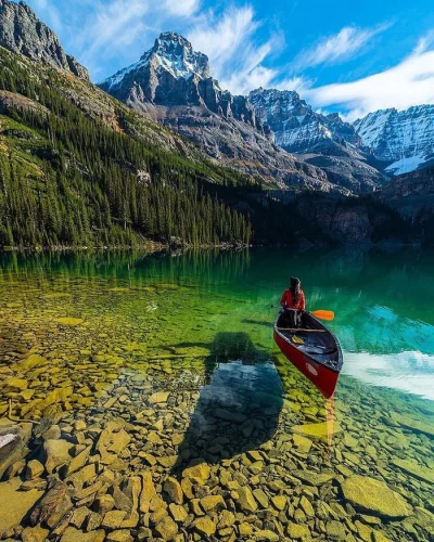 starnak - Krystalicznie czysta woda jeziora O'Hara, Park Narodowy Yoho, Kanada #natur...