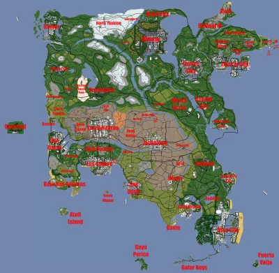 plasq - Na reddit/GTA ktoś wrzucił mapkę USA w stylu uniwersum 3D z odpowiednikami na...