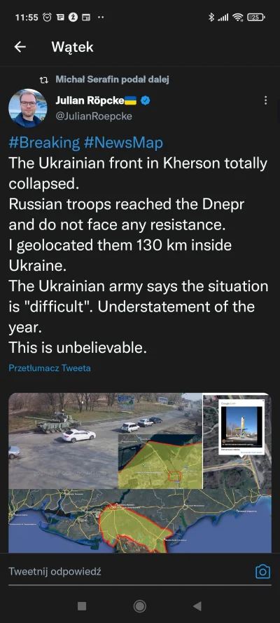 Kolanoskopia2 - Niestety ale informacje od Ukraińców o tym że front jest stabilny są ...