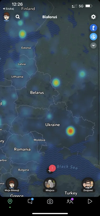 psonaczek - Na Snapie w trybie mapy można zobaczyć snapy ludzi z miejsc objętych wojn...