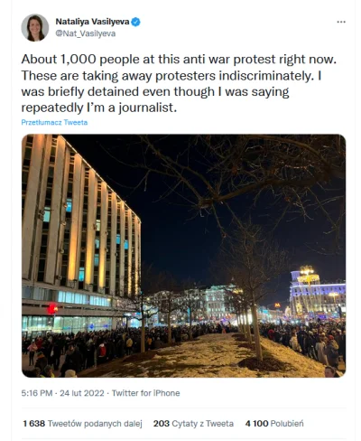 Xianist - Protestowanie w Mojskie przeciwko wojnie to jednak akt odwagi. 
https://tw...