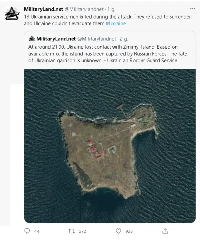 Rzeszowiak2 - Jakby co to to ukraińskie Westerplatte (Snake Island) padło. Obrońcy ni...