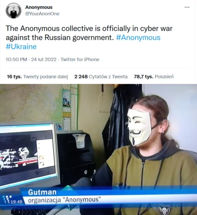 WDGaster - Pół żartem, pół serio. Anonymous bierze udział w cyfrowej batalii z Putine...