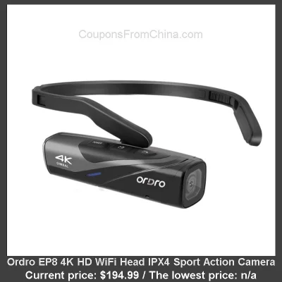 n____S - Ordro EP8 4K HD WiFi Head IPX4 Sport Action Camera
Cena: $194.99
Koszt wys...