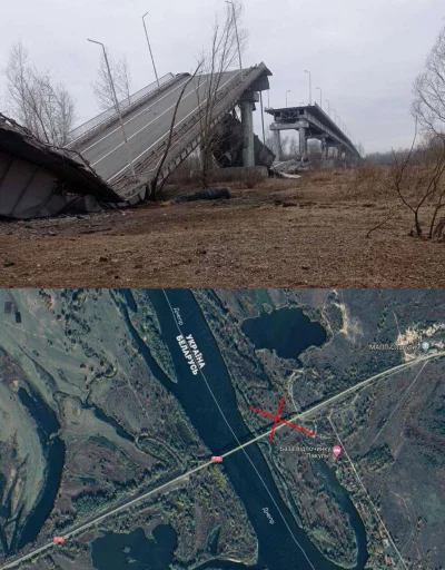 dzinio - Wysadzony most na rzece Dniepr na granicy białorusko-ukraińskiej.
#ukraina