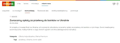 Octarine - @mBank zwraca opłaty za przelewy do banków w Ukrainie.