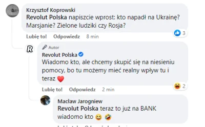 e.....o - Revolut Polska wrzucił na fb posta o zbiórce dla osób dotkniętych - uwaga -...