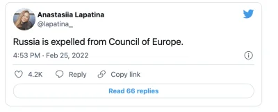J.....s - Rosja została usunięta z Rady Europy!!!

#wojna #ukraina
