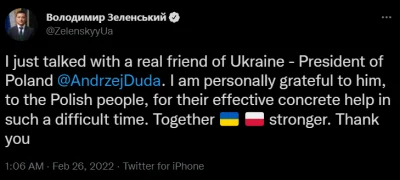 Marcinnx - >Właśnie rozmawiałem z prawdziwym przyjacielem Ukrainy - Prezydentem Polsk...