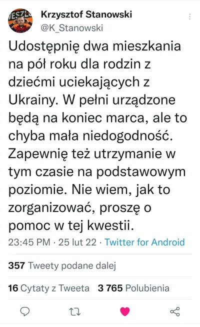 mikolaj-von-ventzlowski - @polock: Stano daje dwa mieszkania 

https://twitter.com/...