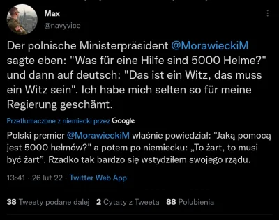 s.....o - Takie głosy słychać wśród niemców na social mediach po wystąpieniu Morawiec...
