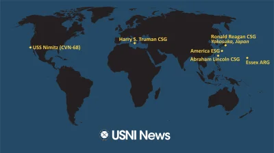 lukas12x - @phoe: Pozycje flot US na dzień 24 lutego 2022